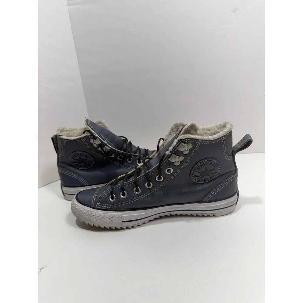 Converse Chuck Taylor All Star City hiker gray Leather Faux Fur‎ Boots 144732C